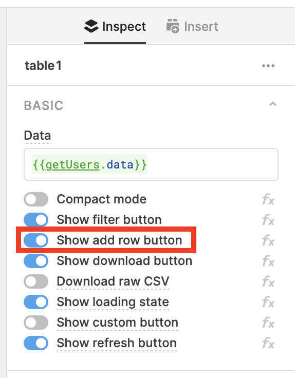 Add row, Show add row button.png