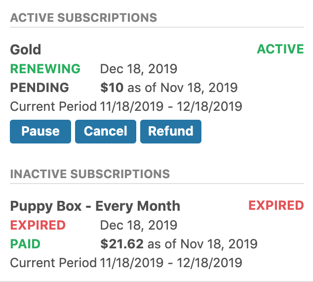 View or act on a subscription directly from Zendesk.