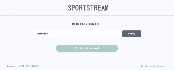 Verify your gift code