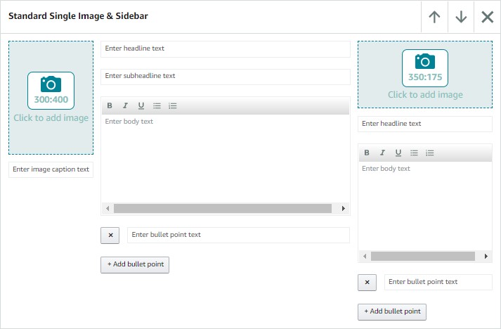 A screenshot of the UI editor for the standard image sidebar module.