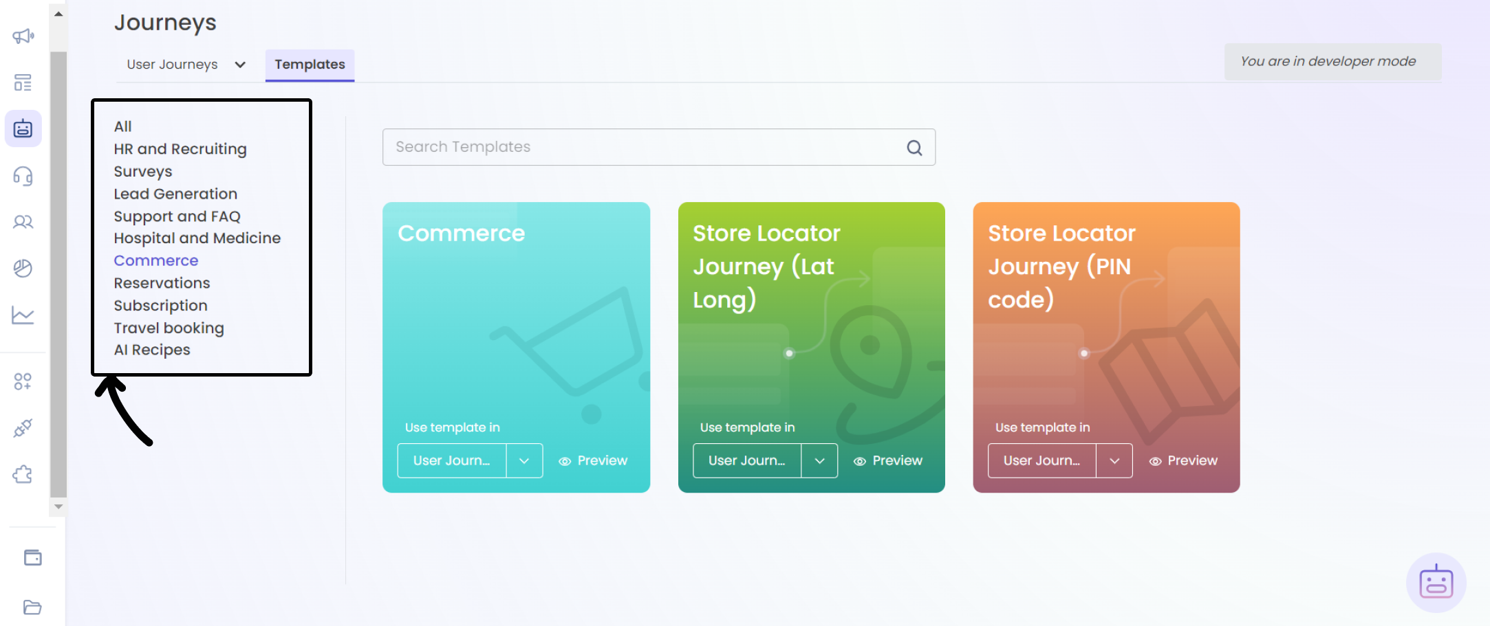 Step 2 - Templates Categories