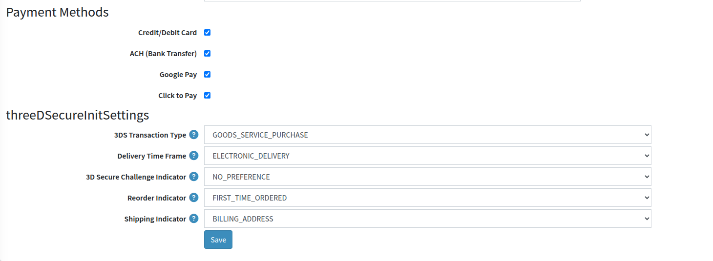 Configure Bluefin Payment