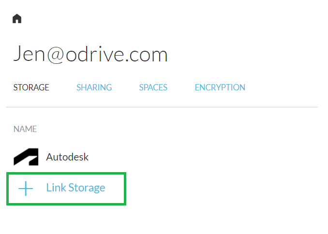 Click on the **+ Link Storage** option in your odrive home to add more storage accounts.