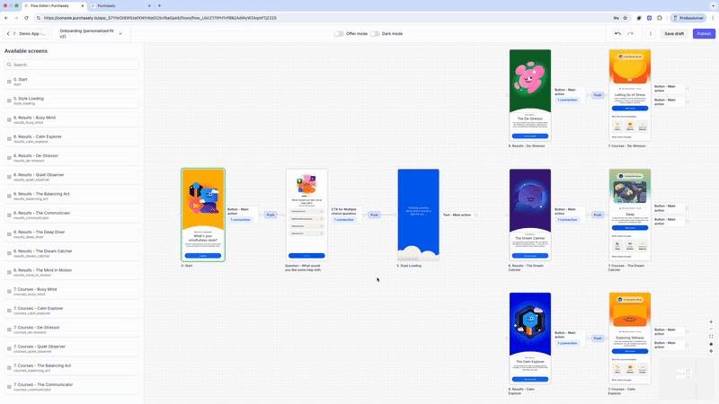 Route users to personalized Screens based on their responses - using Audiences and Conditional Transitions to tailor the journey in real time