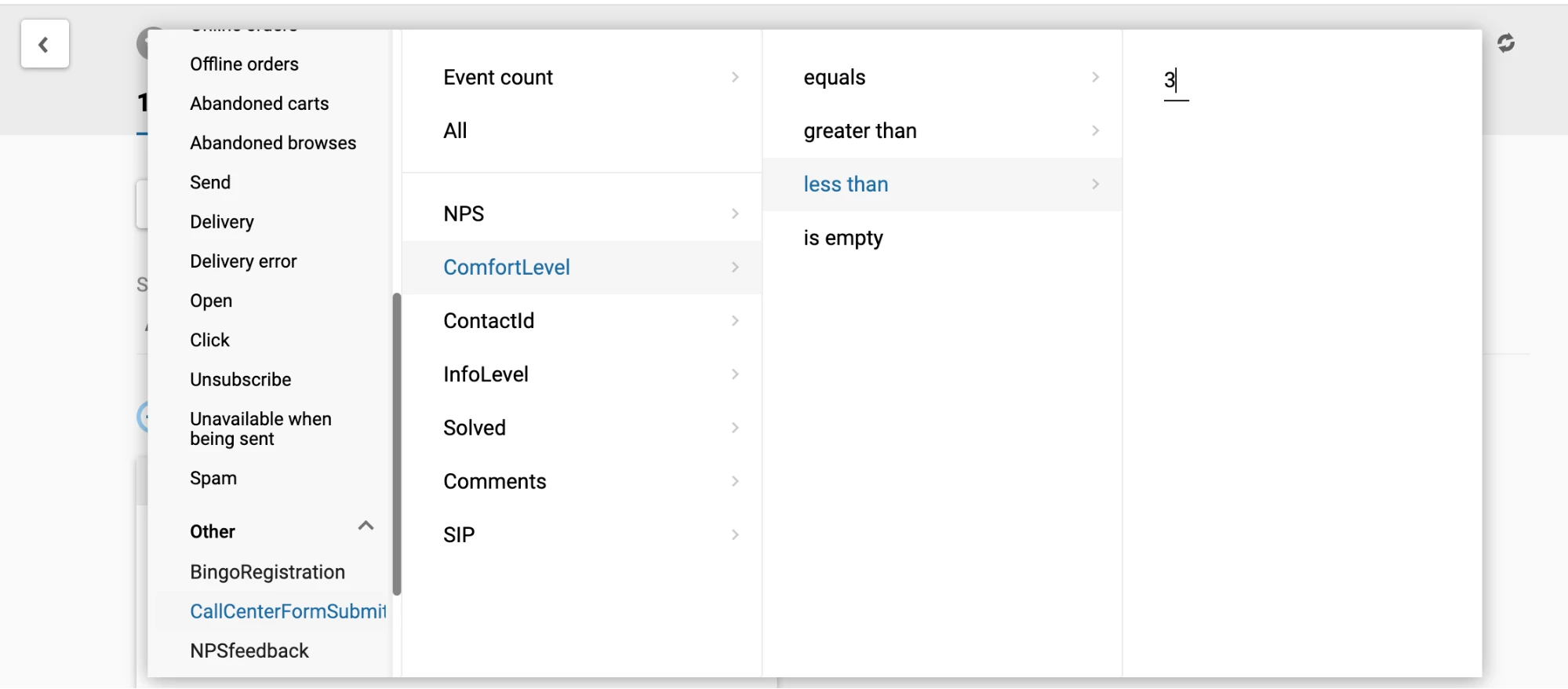 Conditions for segment building