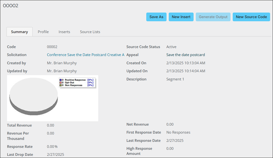 The Summary tab of the 00012 source code displays the details defined in step seven.