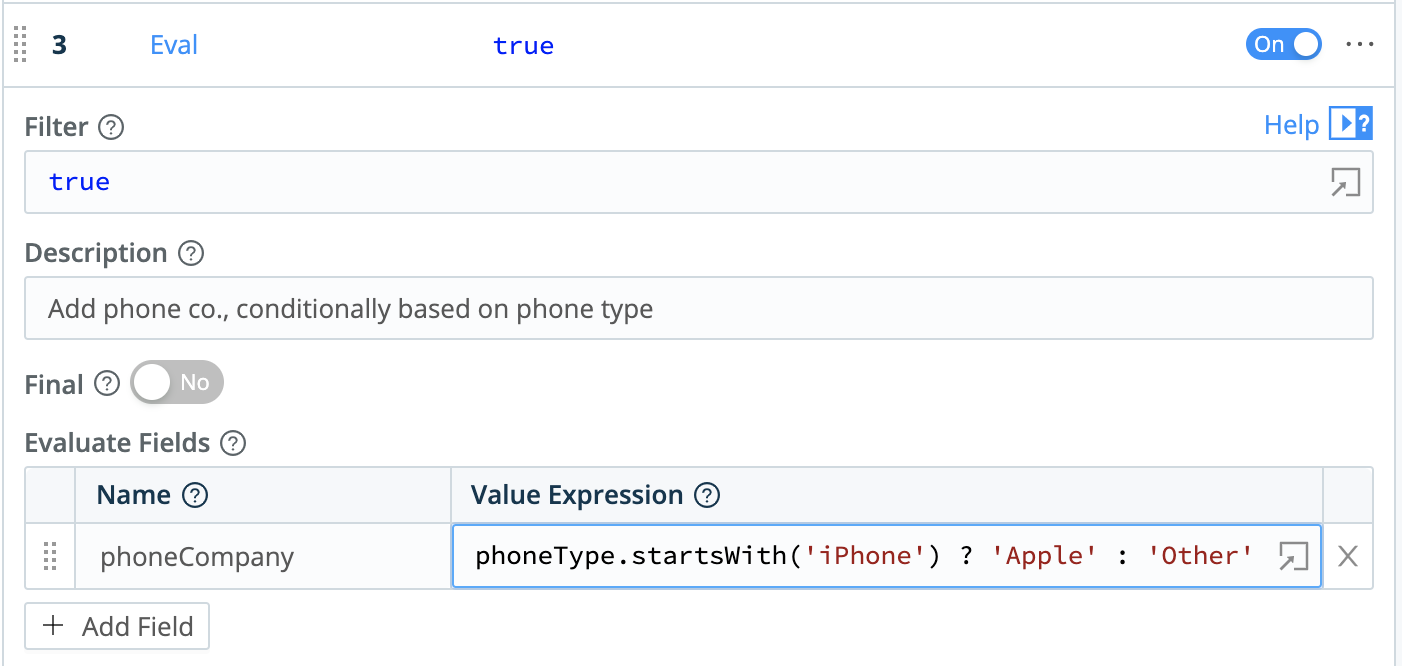 eval-fn-enrich.png Adding a field to enrich data