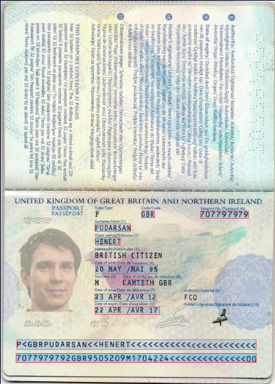 sample fake passport