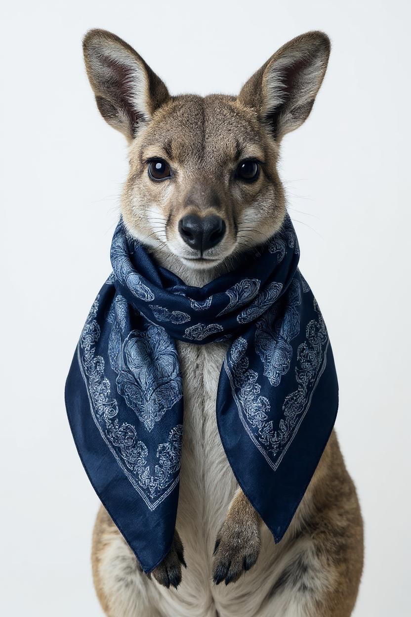 FLUX.1 Kontext [pro] with the prompt "a kangaroo wearing a scarf"