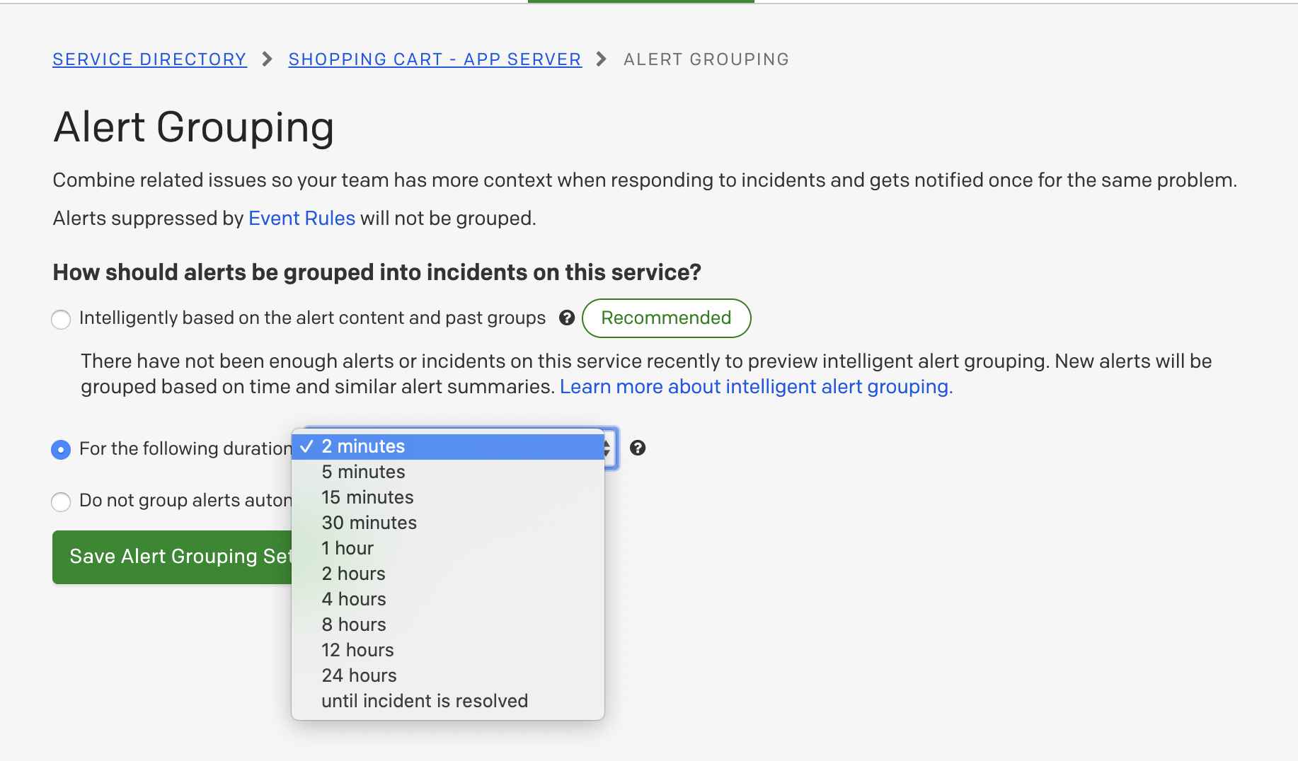 time based alert grouping with drop down options.png