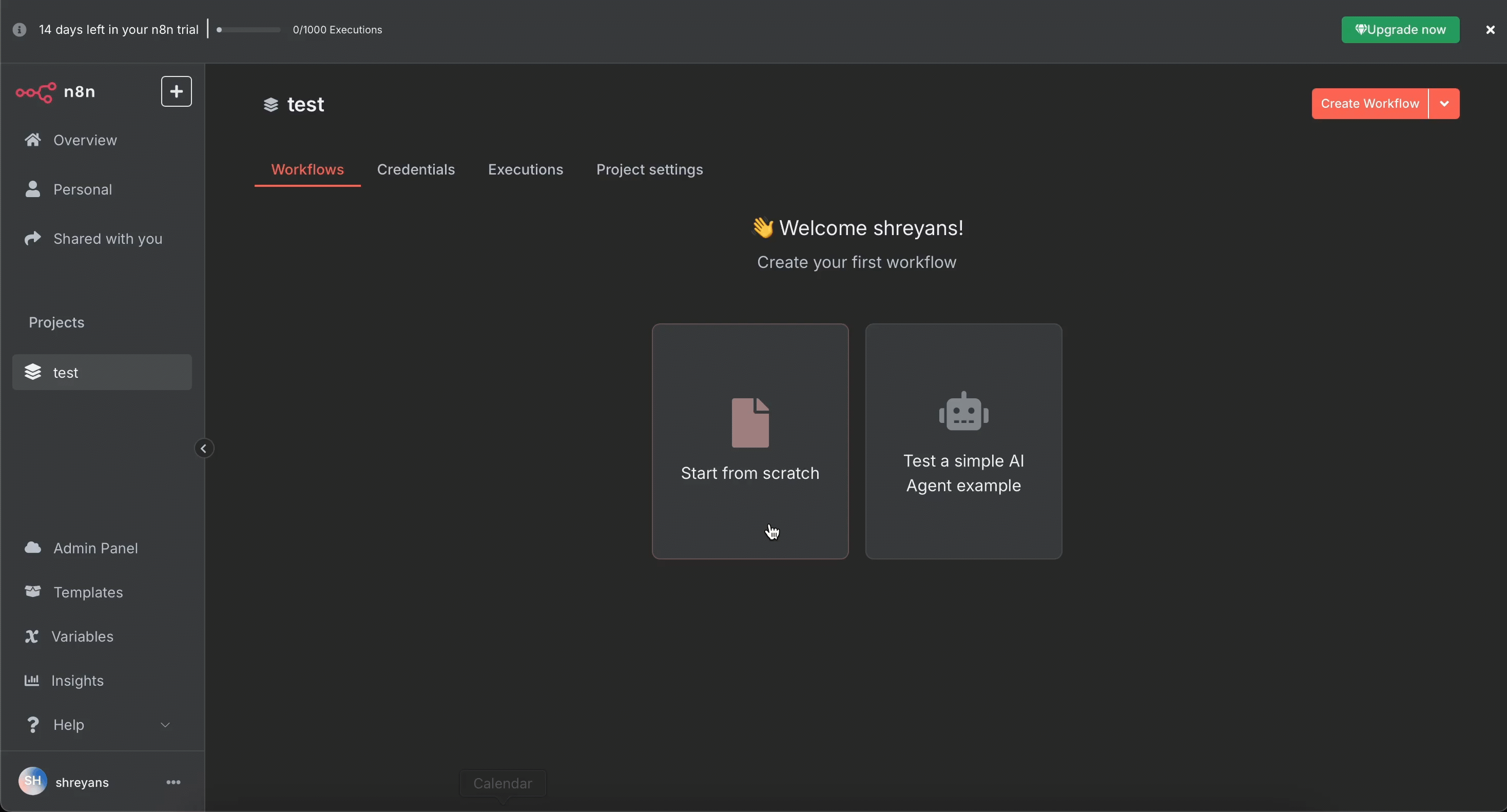 Set up a Form Submission trigger node in n8n to collect user input.
