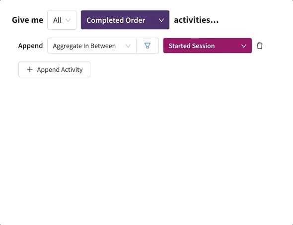 Select a relationship when appending an activity