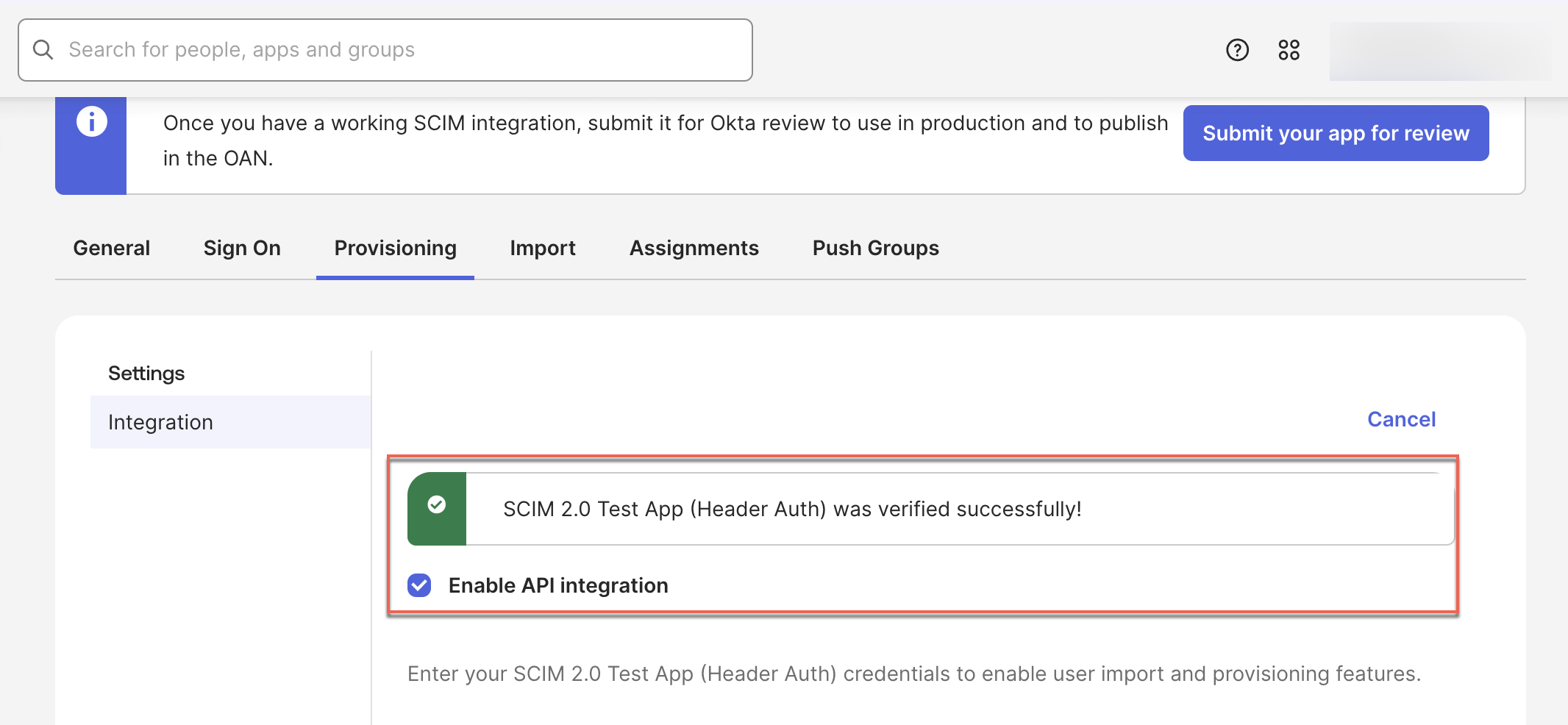 Successful connection