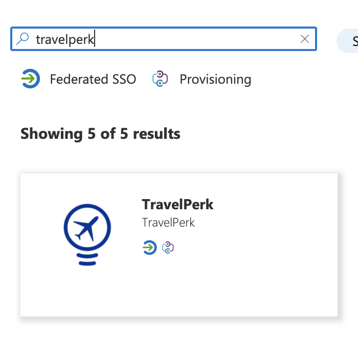 The New Application search showing the Perk app.
