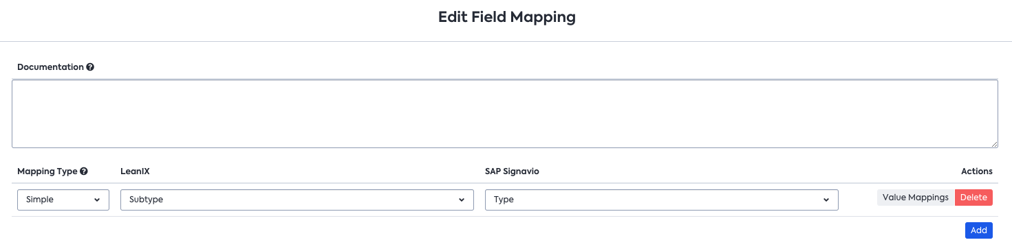 Field Mapping to Map Processes to Fact Sheet Subtypes