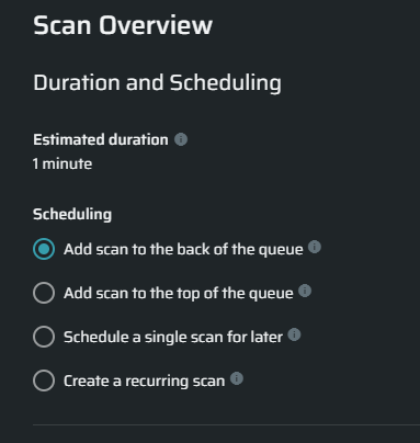Scan Duration Estimation