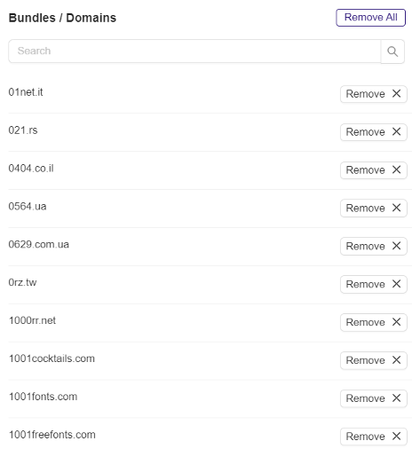 **View uploaded Bundle/Domain IDs**