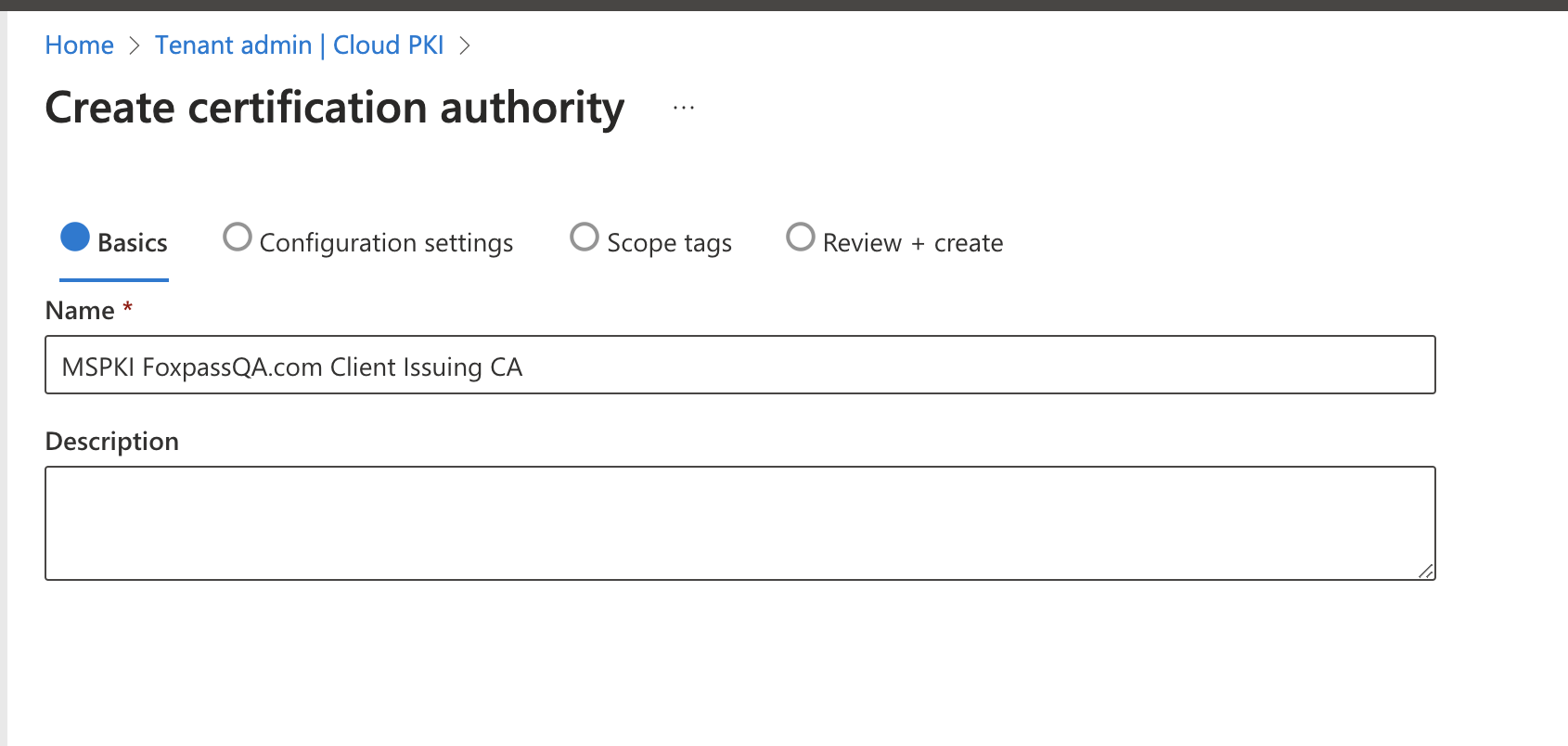 Create Issuing CA