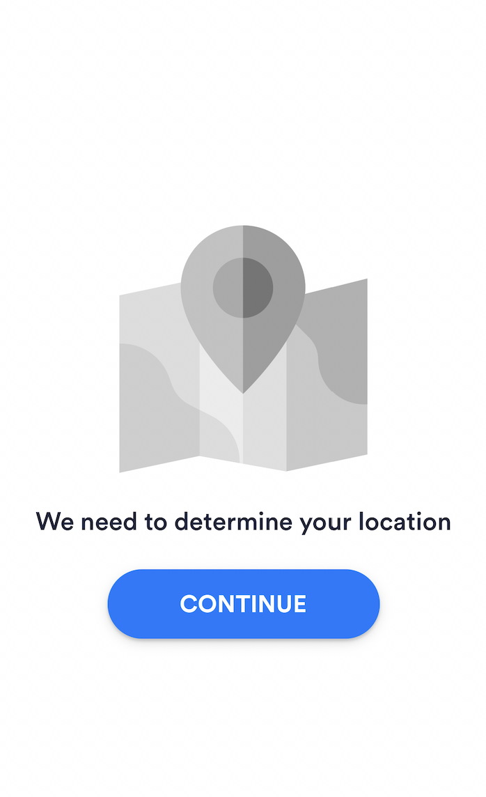 User is asked to allow location data to be shared