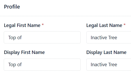 Image 1: Name the new record "Top of Inactive Tree".