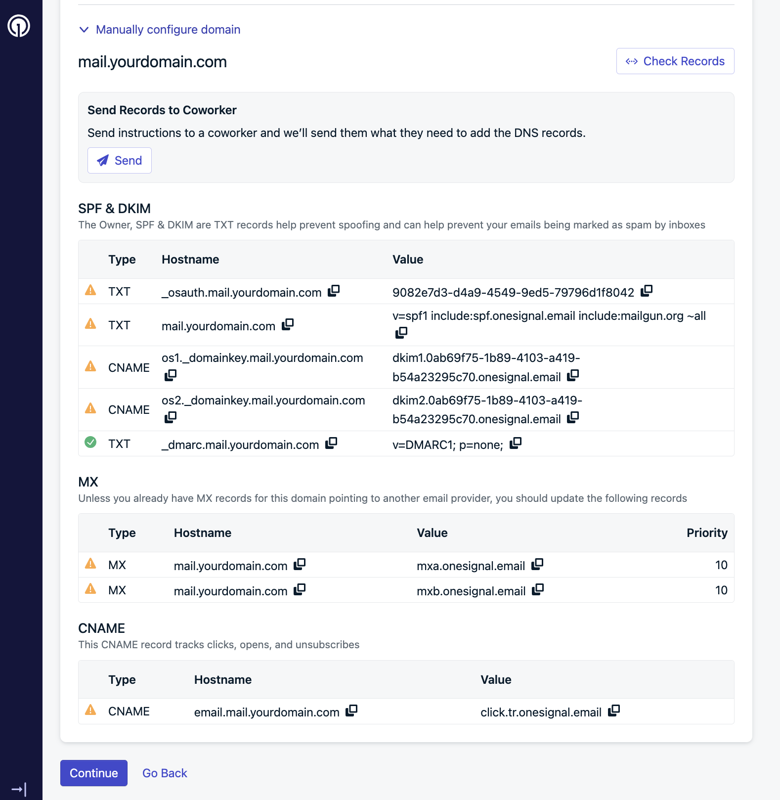 DNS Manual Configuration