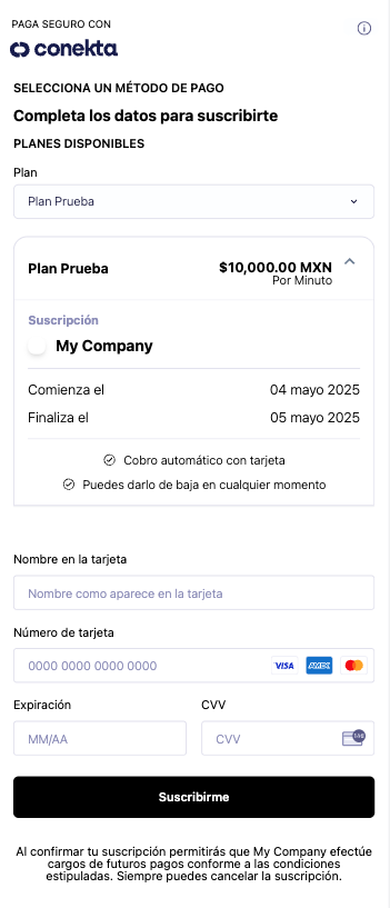 Suscripciones Por Medio De Component Embebido redireccionado
