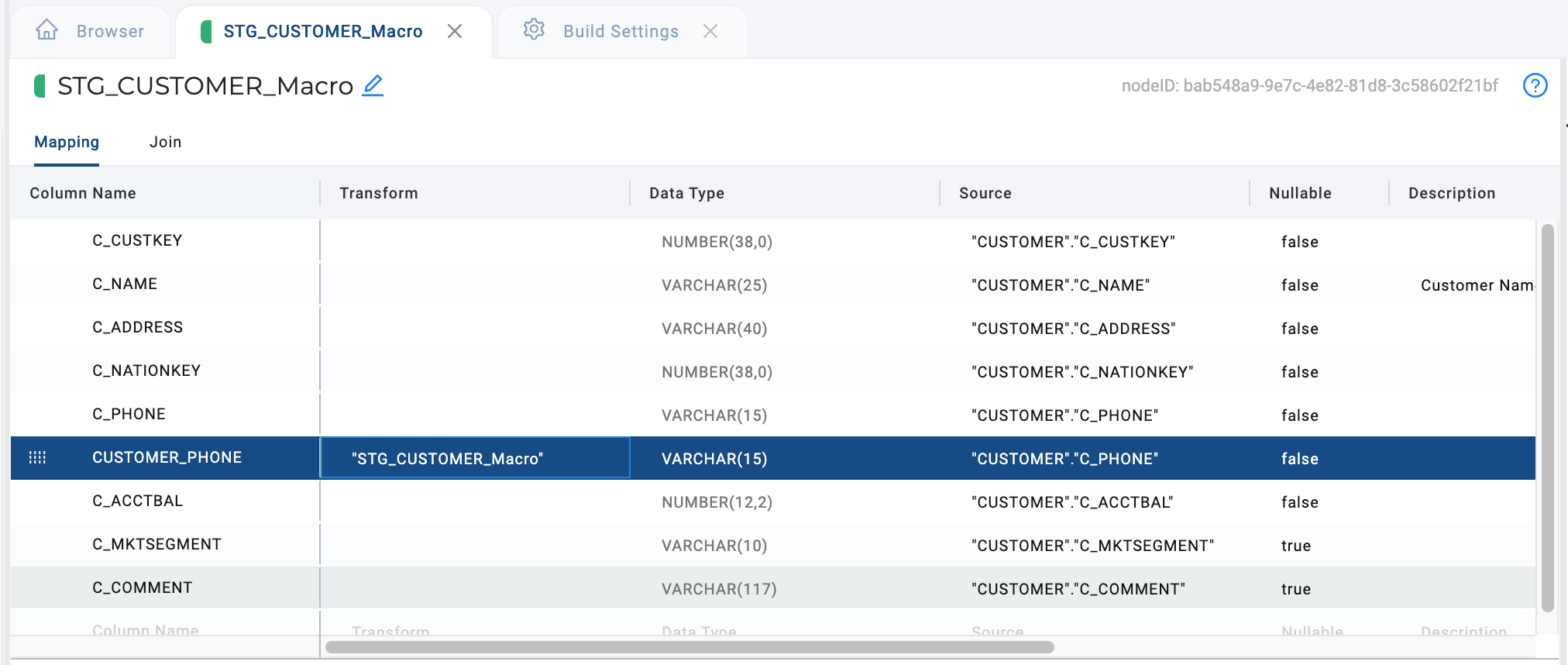 Examples use the Transform column in the Node Editor.