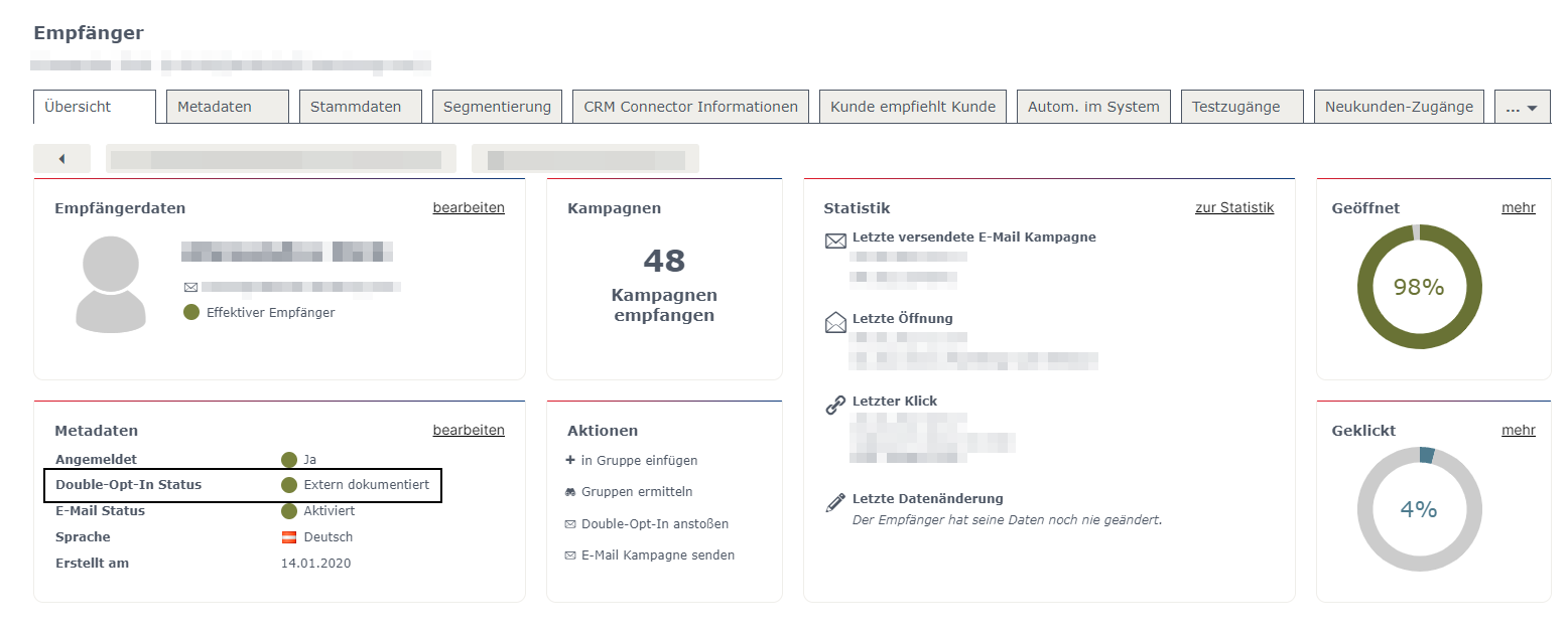 Double-Opt-In Status Double-Opt-In Status