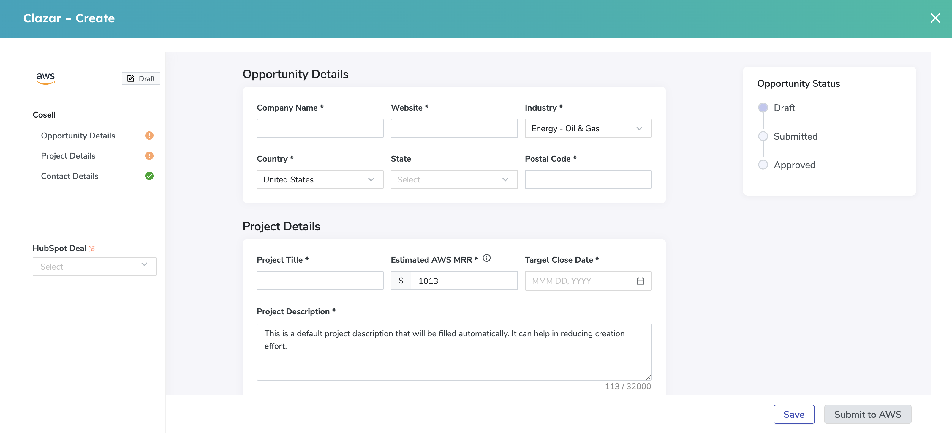 IFrame of Create in Co-Sell