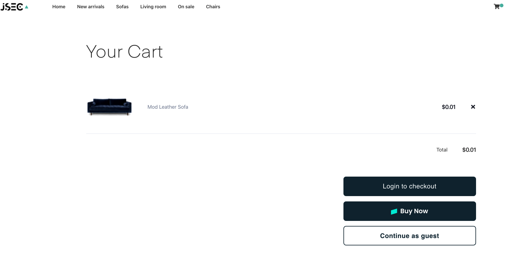 Image showing a store web page with the Skipify button displayed at checkout