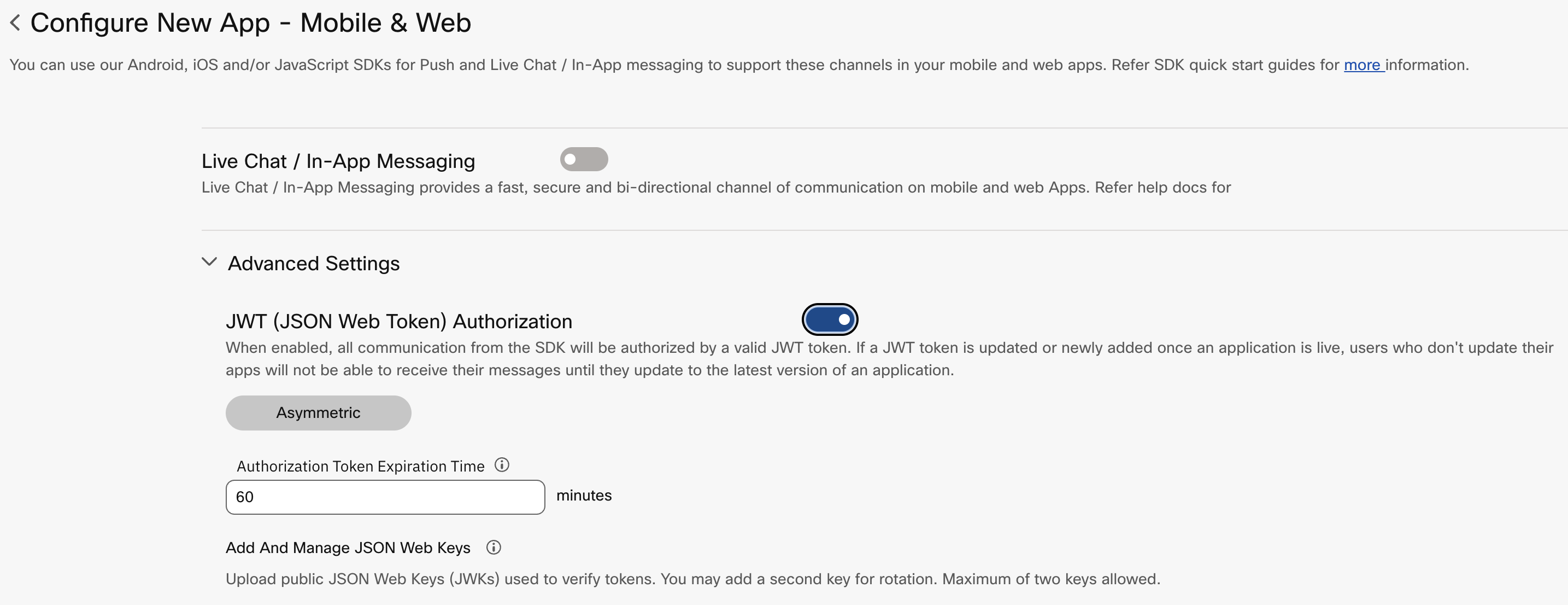 Screenshot of Asymmetric JWT Authorization