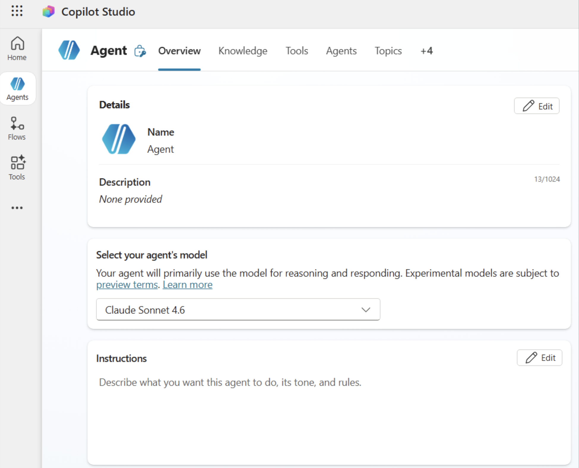 Open target agent in Copilot Studio