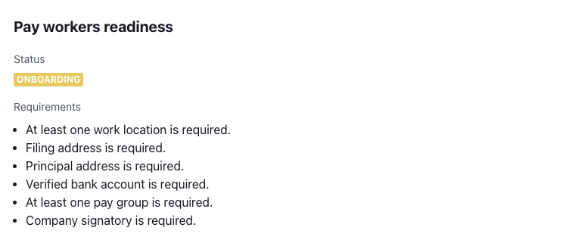 This is an example of pay workers readiness as seen in the Salsa Dashboard under employer profile.