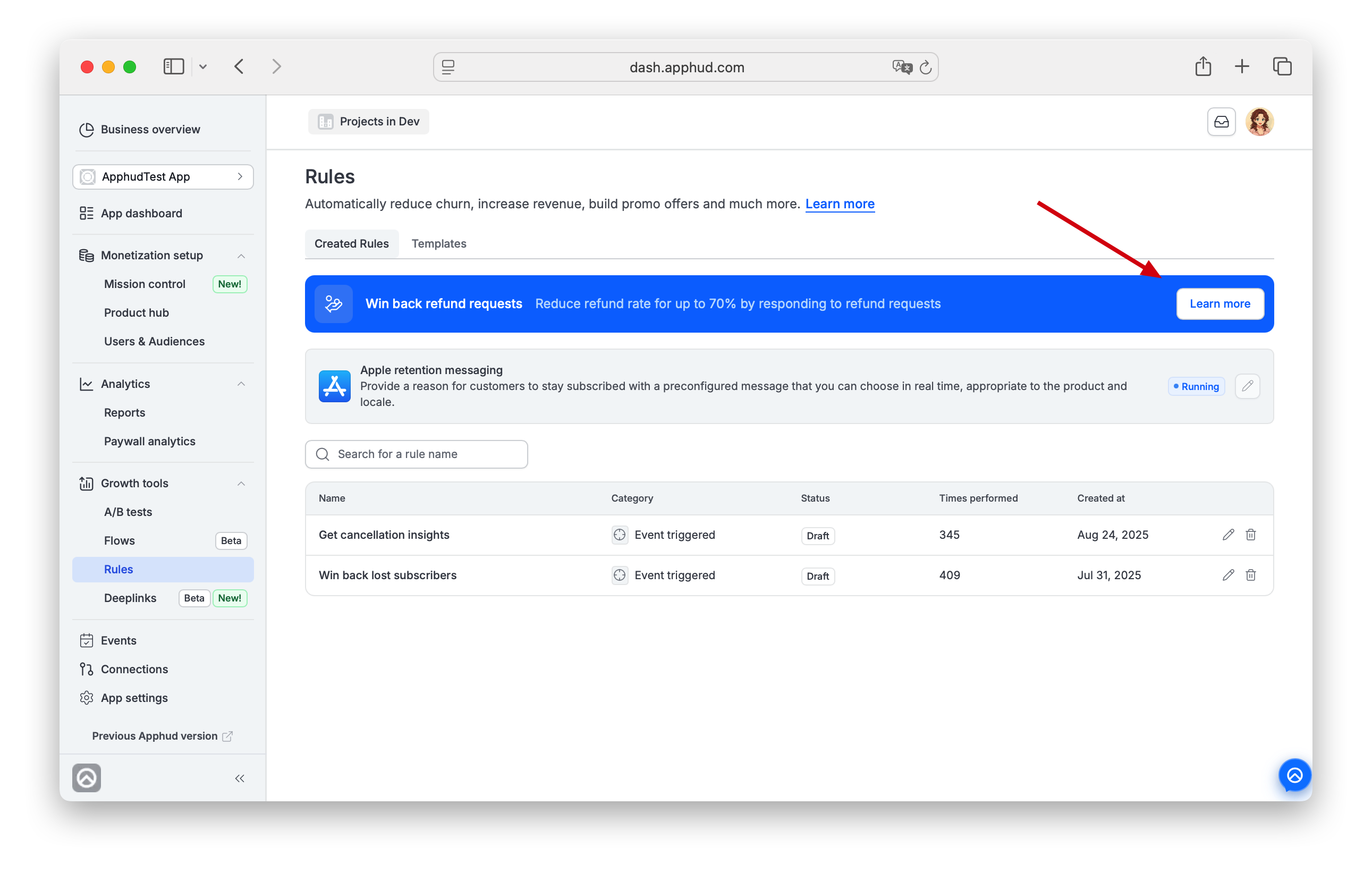 Apphud - Win Back Refunds Requests (iOS)