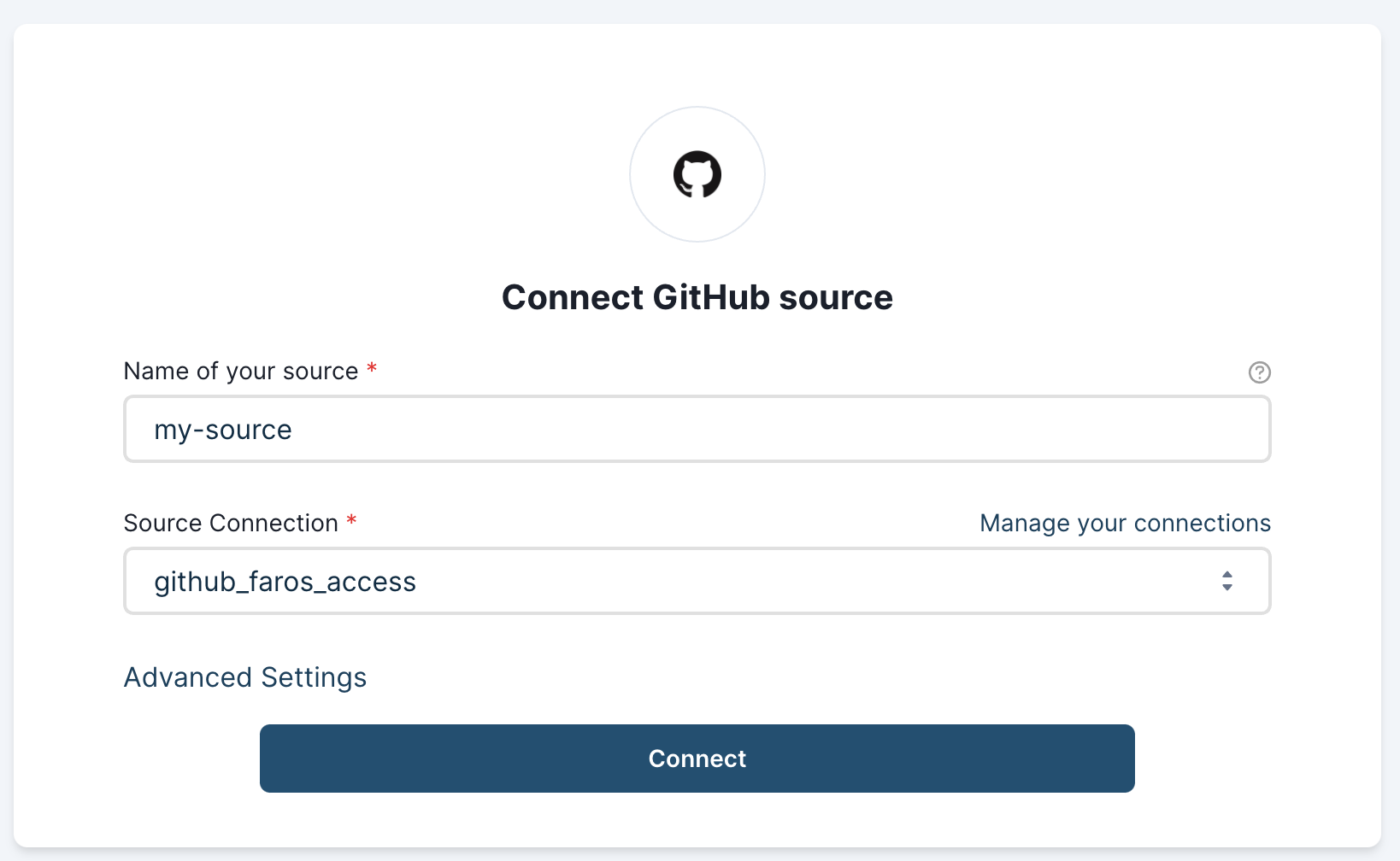 Github Source Connection