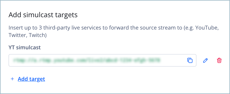 Add simulcast targets section