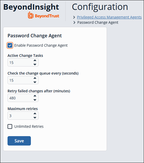 Password change agent