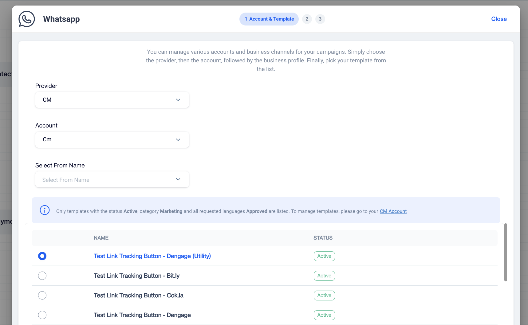 Choosing Template & Select From Name