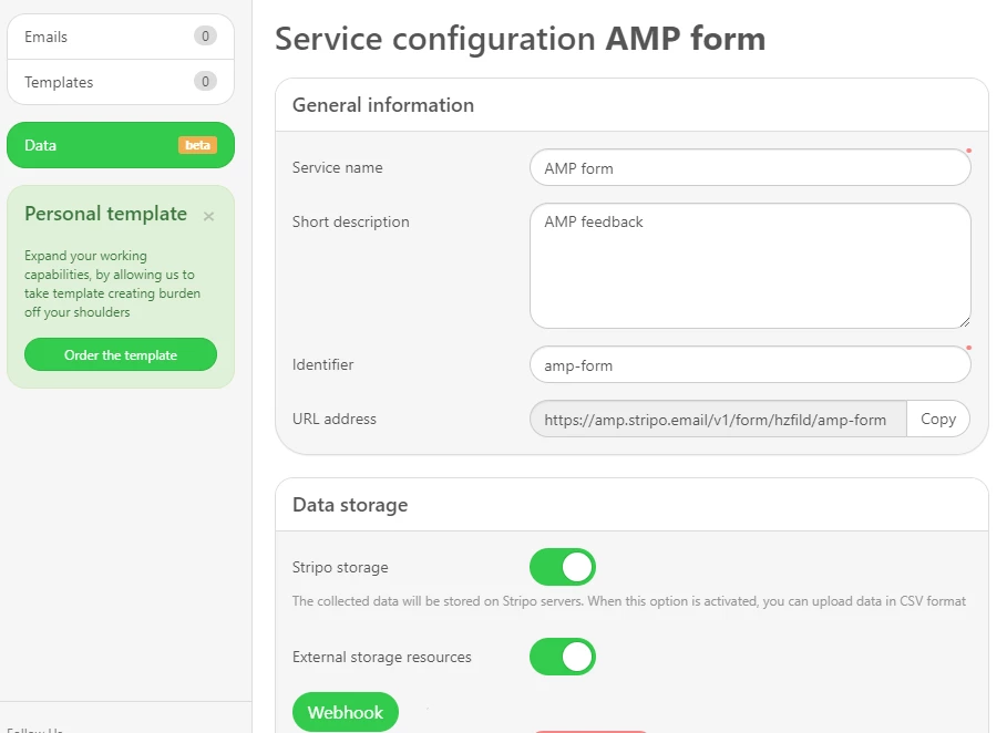 Service configuration