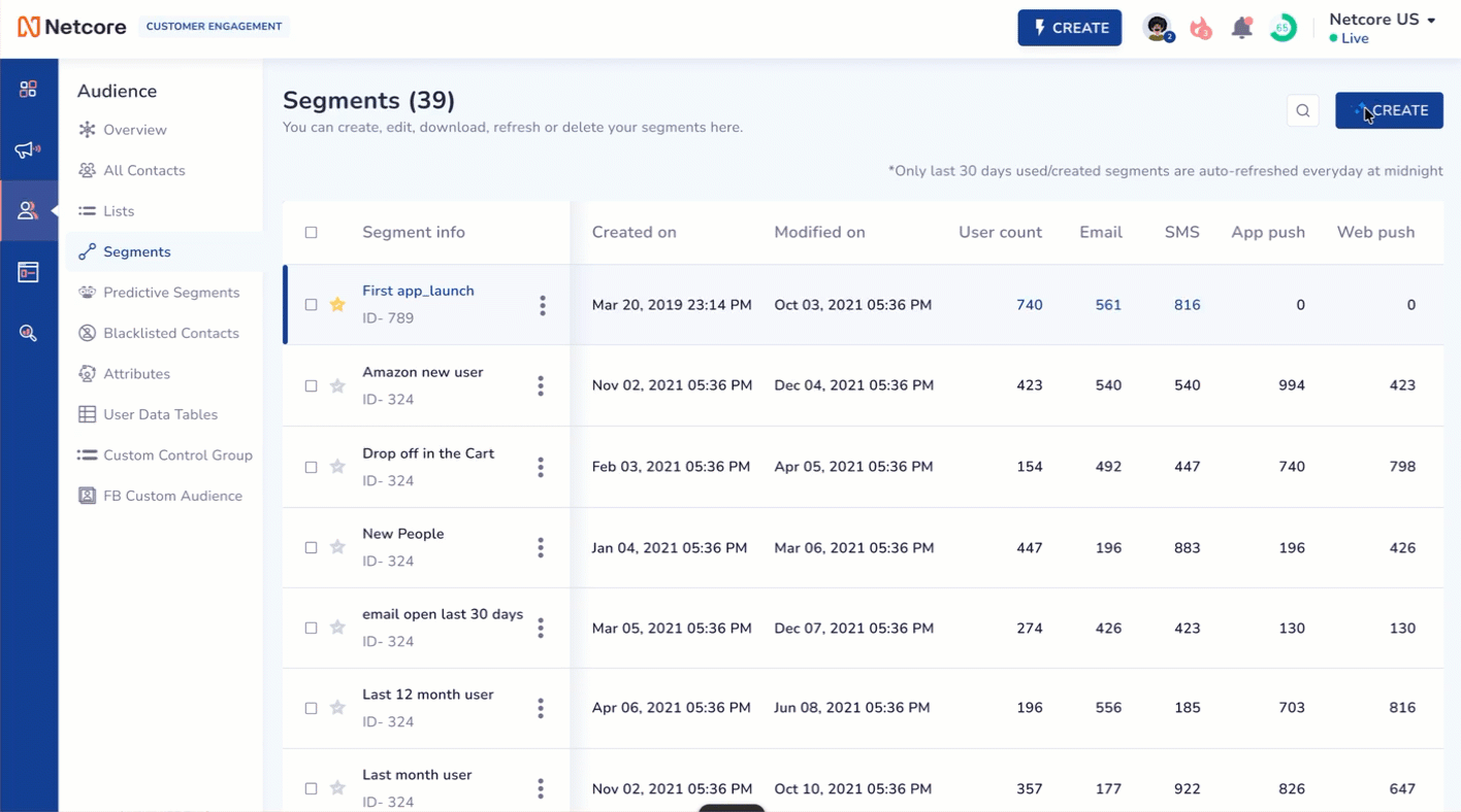 Create Segment with Co-marketer