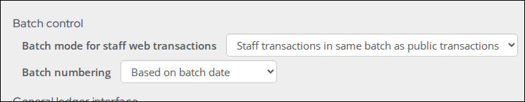 Batch control settings
