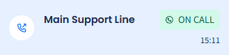 Screenshot of On Call status