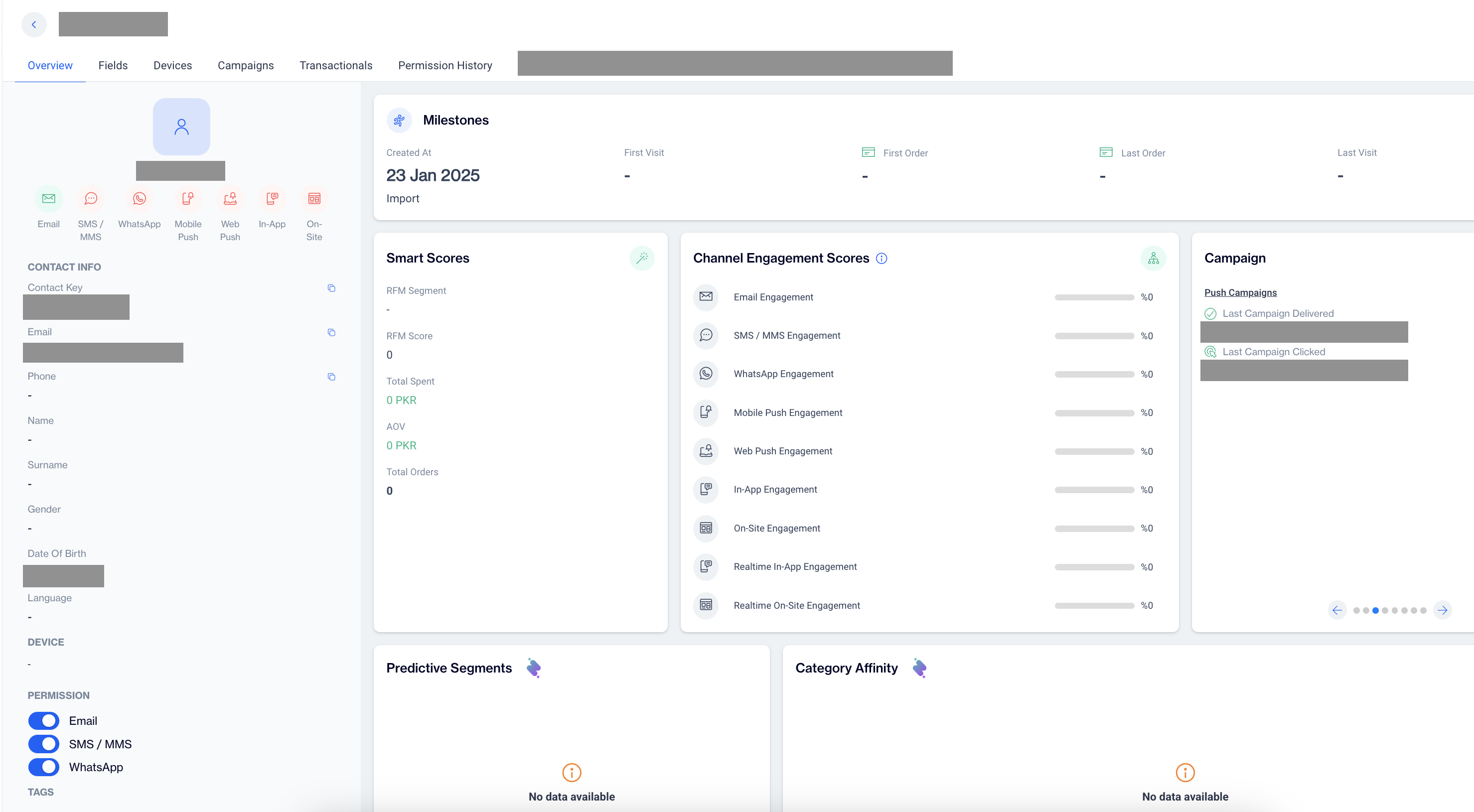 Contact Card Overview