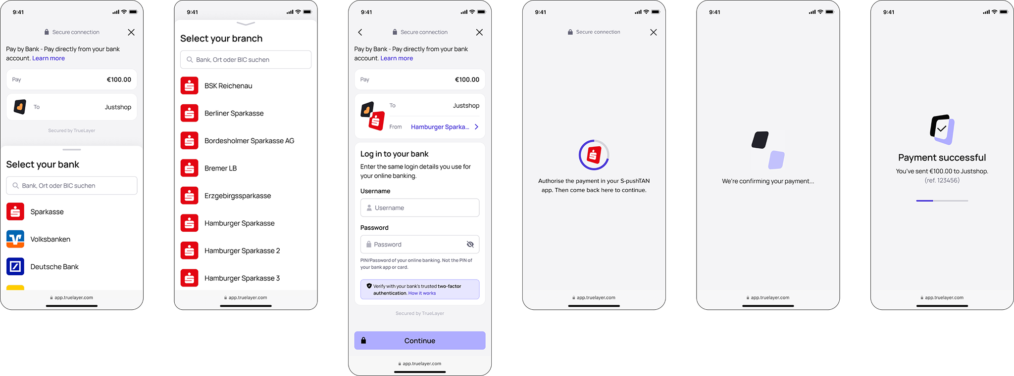Embedded first-time payment flow for AIS+PIS