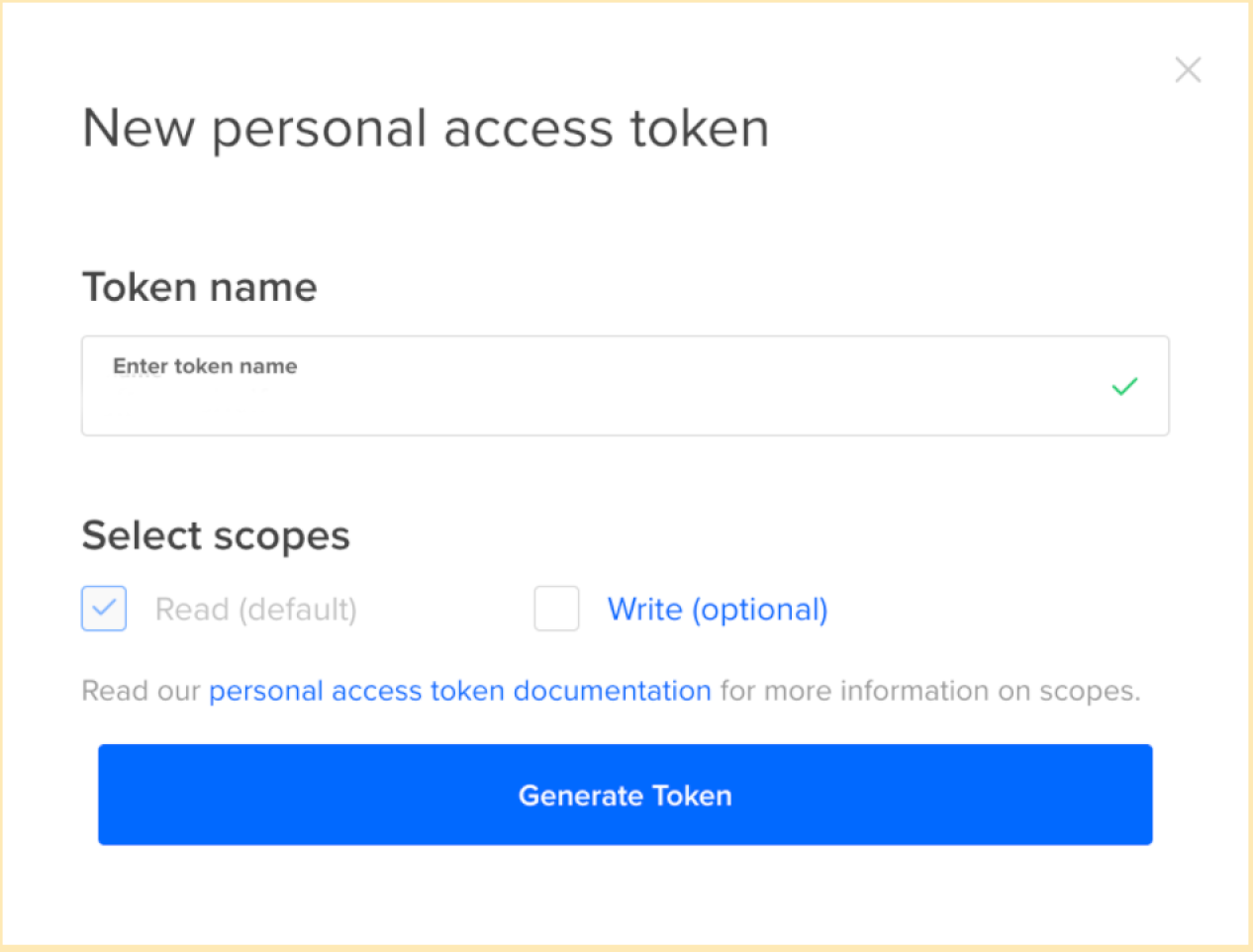 Access token. Personal access token