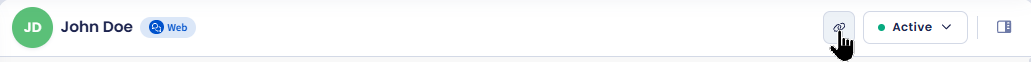 Screenshot of copying a conversation link