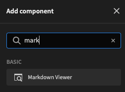 Adding the Markdown Viewer component