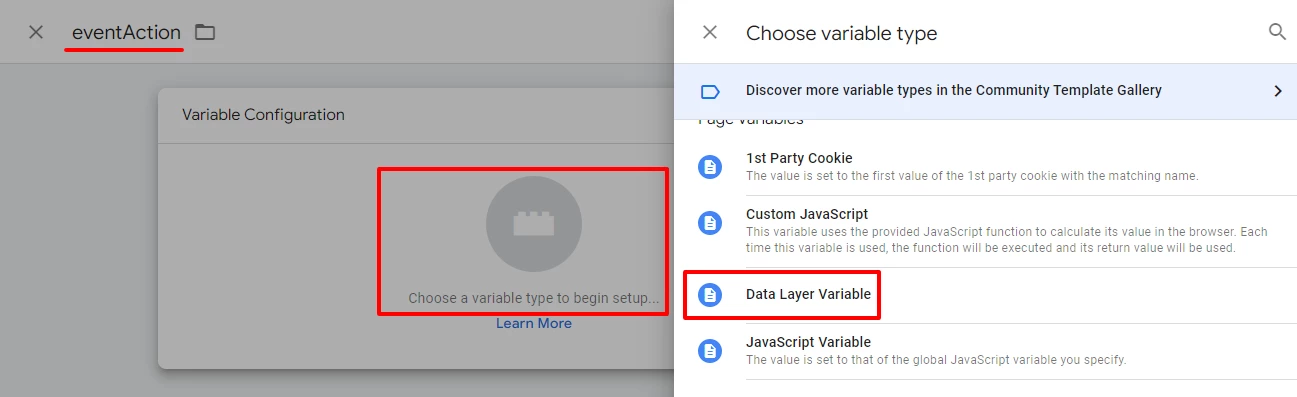 Selecting Variable Configuration