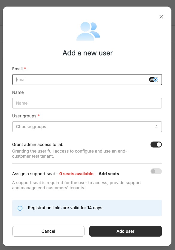 Add a new user