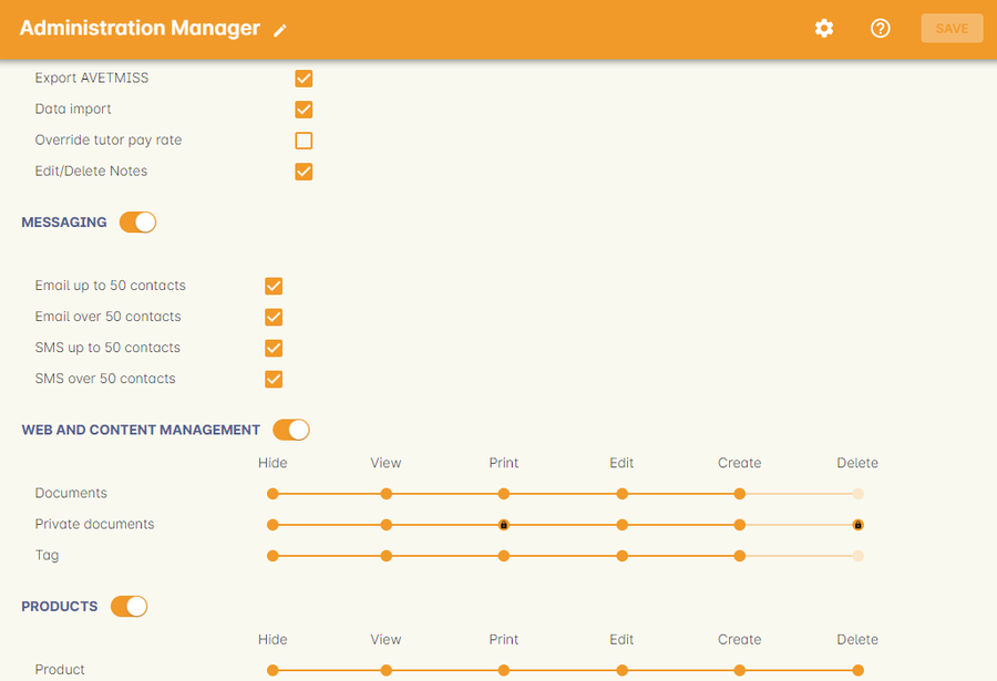 User account settings to allow over or under 50 contacts per message type.